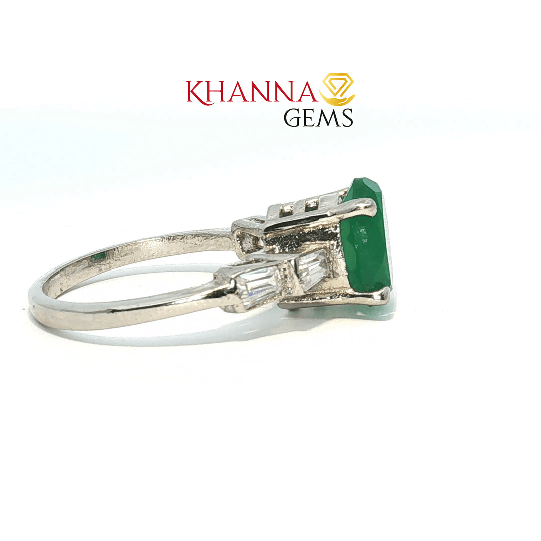 3.63/GM  GREEN ONYX ZIRCON RING Earrings - G0608