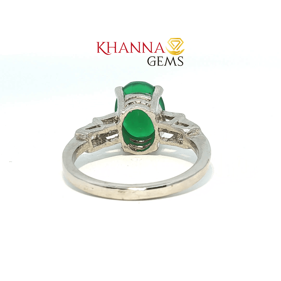 3.63/GM  GREEN ONYX ZIRCON RING Earrings - G0608