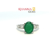 3.39/GM  GREEN ONYX ZIRCON RING Earrings - G0609