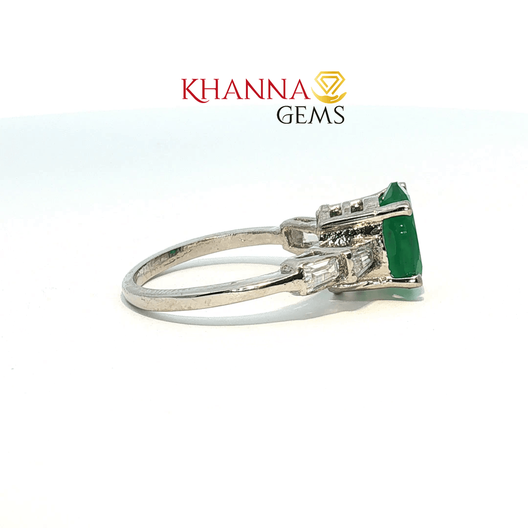 3.39/GM  GREEN ONYX ZIRCON RING Earrings - G0609