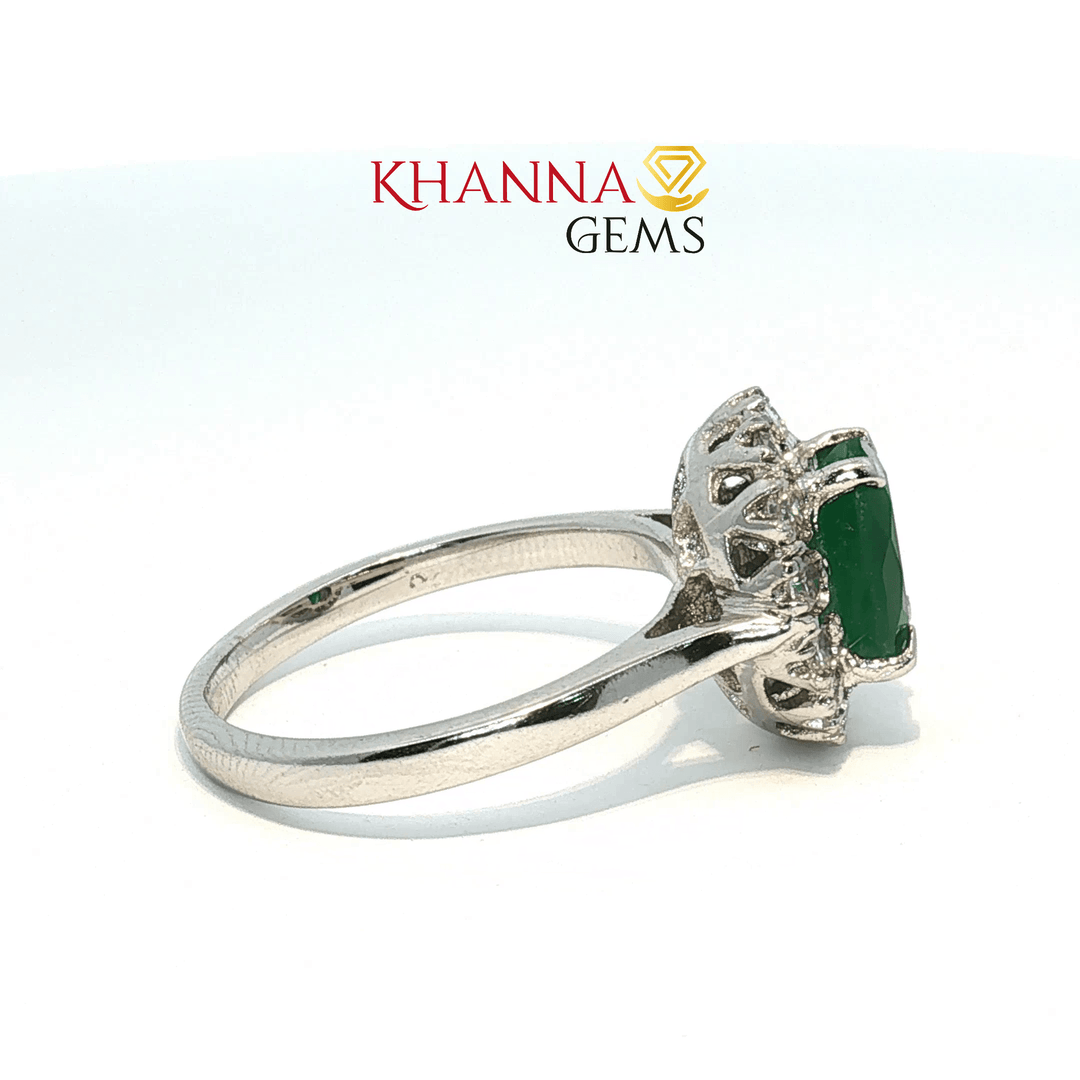 4.30/GM  GREEN ONYX ZIRCON RING Earrings - G0610