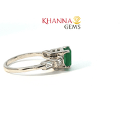3.27/GM  GREEN ONYX ZIRCON RING Earrings - G0611