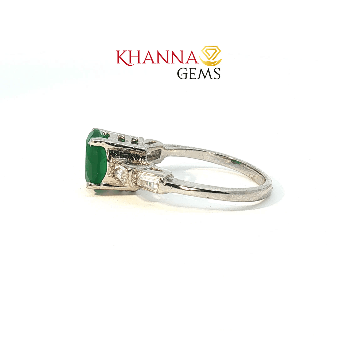 3.27/GM  GREEN ONYX ZIRCON RING Earrings - G0611