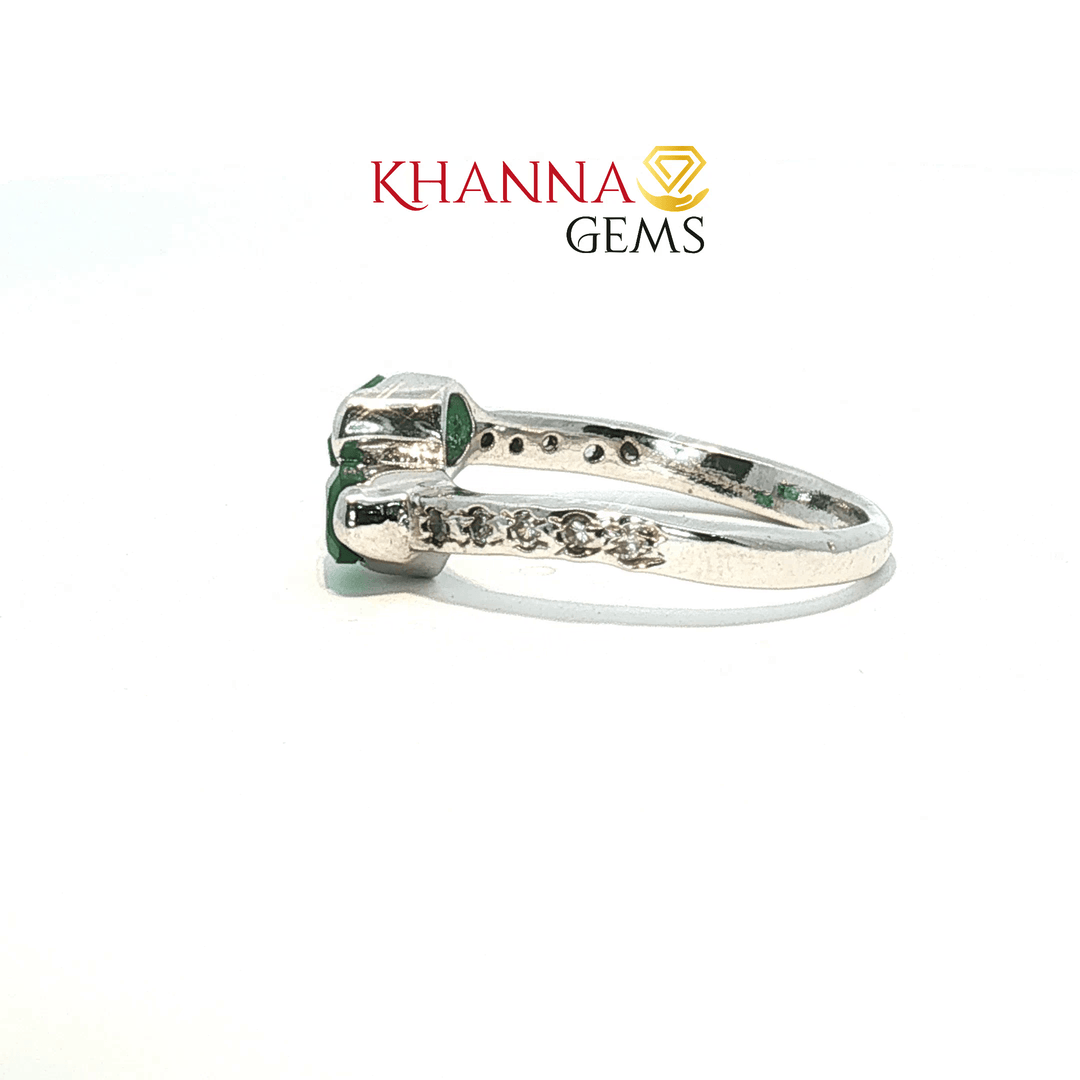 2.71/GM  GREEN ONYX ZIRCON RING Earrings - G0614
