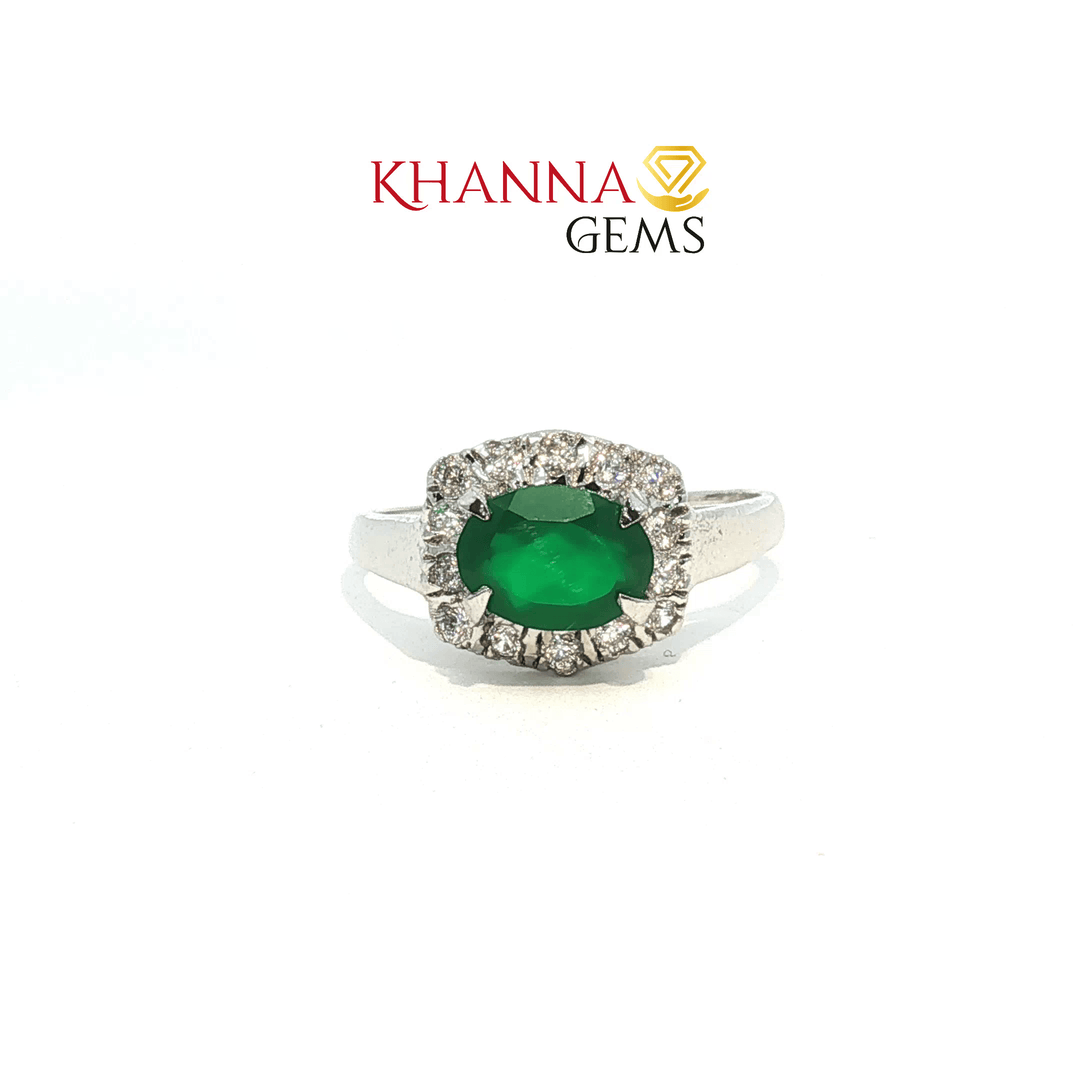 2.62/GM  GREEN ONYX ZIRCON RING Earrings - G0615