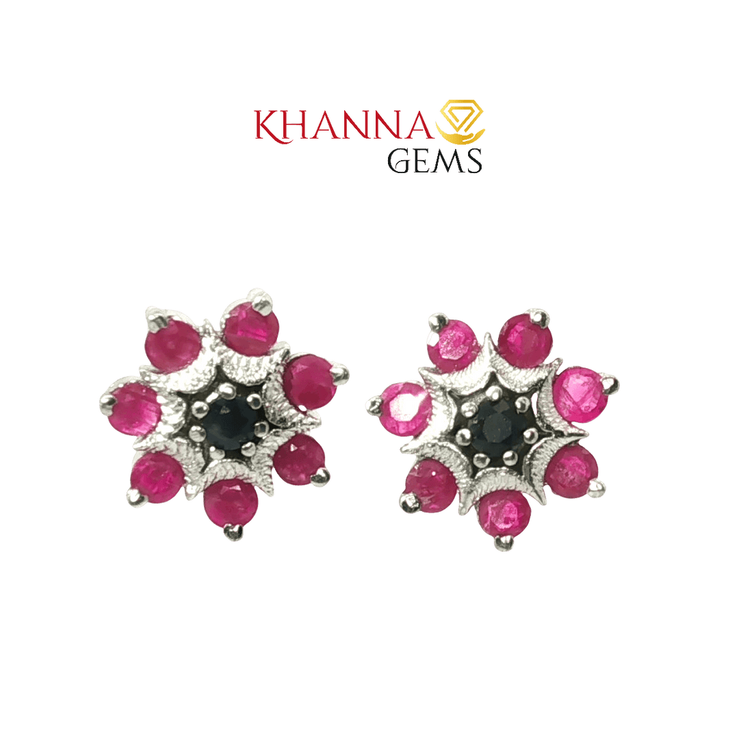 5.7/GM Natural Ruby & Black Onyx Earrings - ROE00220