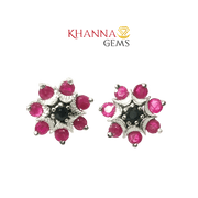 5.7/GM Natural Ruby & Black Onyx Earrings - ROE00220