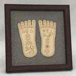 Load image into Gallery viewer, MAA LAKSHMI CHARAN PADUKA ON PYRITE FRAME
