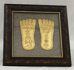 Load image into Gallery viewer, MAA LAKSHMI CHARAN PADUKA  ON PYRITE PLATE
