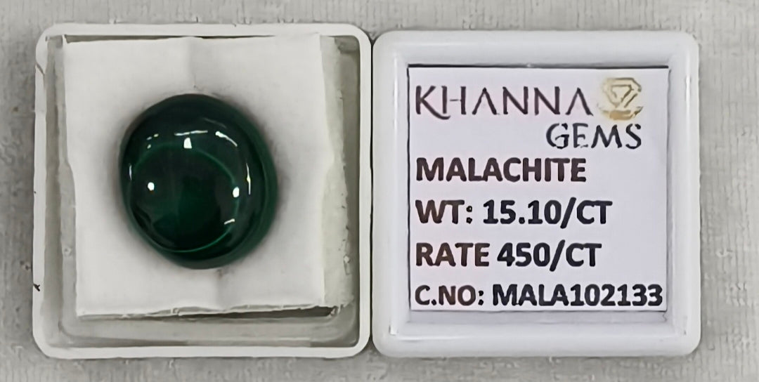 15.10/CT Natural Malachite Gemstone of Premium Quality-MALA102133