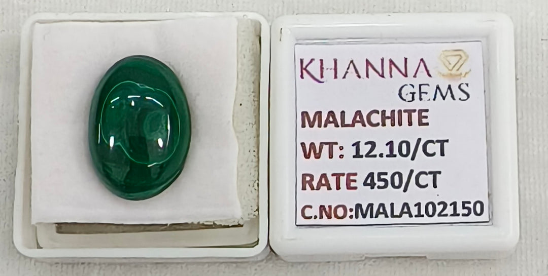 12.10/CT Natural Malachite Gemstone of Premium Quality-MALA102150