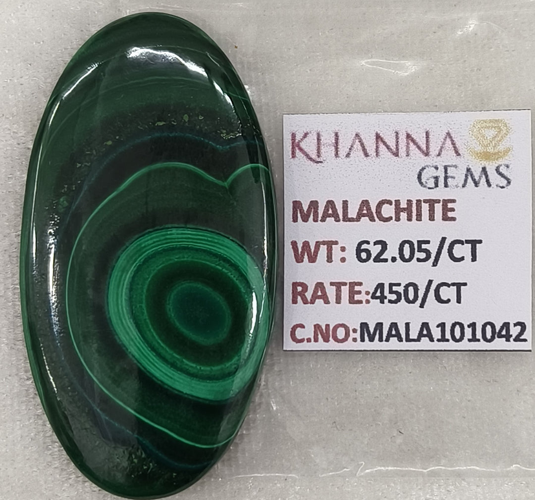 62.05/CT Natural Malachite Gemstone of Premium Quality-MALA101042