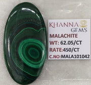 62.05/CT Natural Malachite Gemstone of Premium Quality-MALA101042