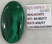 60.80/CT Natural Malachite Gemstone of Premium Quality-MALA101040