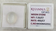 7.50/CT Moon Stone with Govt. Lab Certificate (450)