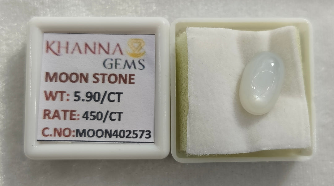 5.9/CT Moon Stone with Govt. Lab Certificate (450)