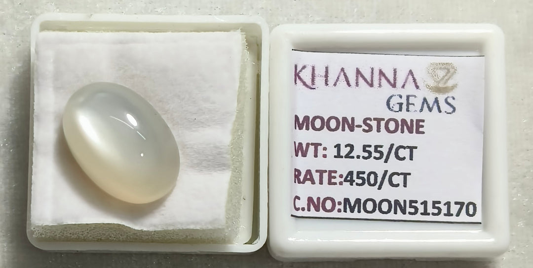 12.15Ratti Moon Stone with Govt. Lab Certificate-MOON515170
