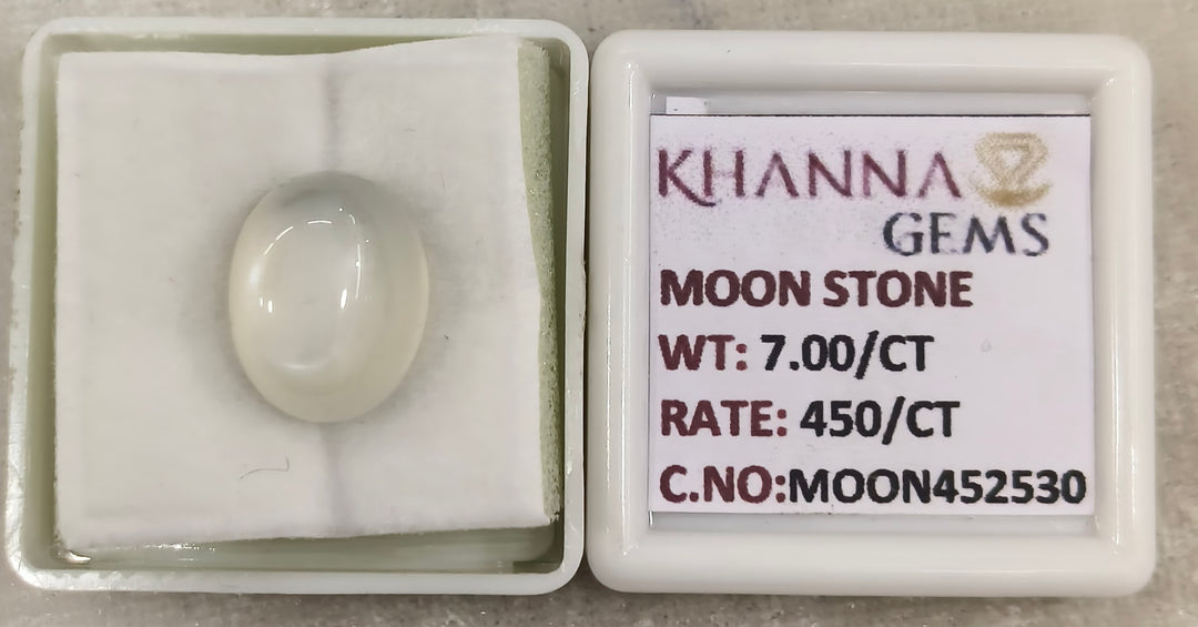7.77 Ratti Moon Stone with Govt. Lab Certificate-452530