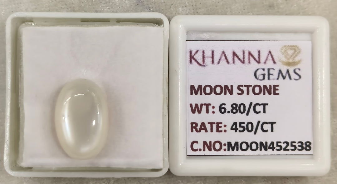 6.80/CT Moon Stone with Govt. Lab Certificate (450)