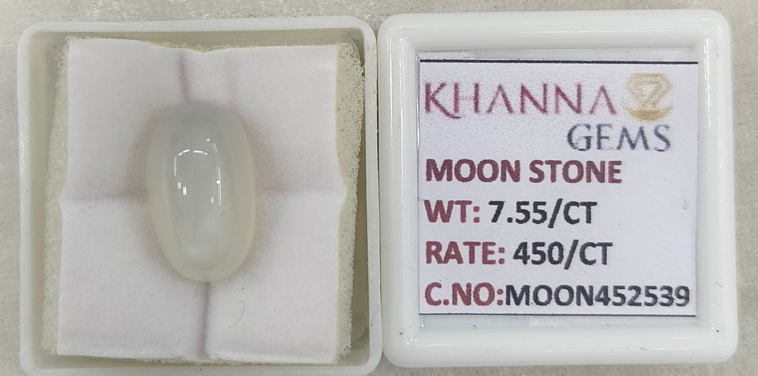 7.55/CT Moon Stone Premium Quality with Govt. Lab Certificate (450)