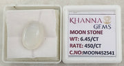 6.45/CT Moon Stone with Govt. Lab Certificate - 452541