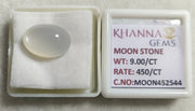 9.00/CT Moon Stone with Govt. Lab Certificate (450)