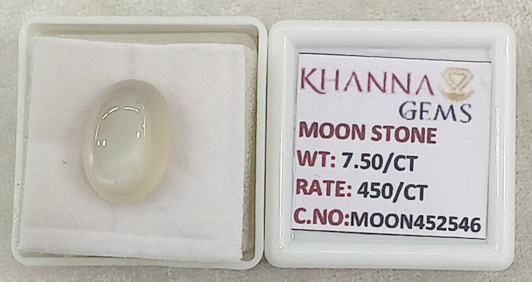 7.50/CT Moon Gemstone of Premium Quality with Govt. Lab Certificate (450)