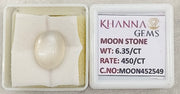 6.35/CT Moon Stone with Govt. Lab Certificate (452549)