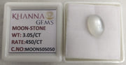 3.05/CT Moon Stone with Govt. Lab Certificate (450)