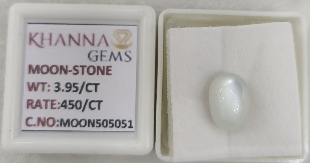 3.95/CT Moon Stone with Govt. Lab Certificate (505051)