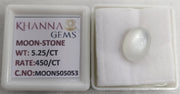 5.25/CT Moon Stone with Govt. Lab Certificate -505053