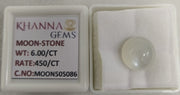 6.00/CT Moon Stone with Govt. Lab Certificate