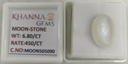6.80/CT Natural Moon Gemstone with Govt. Lab Certificate