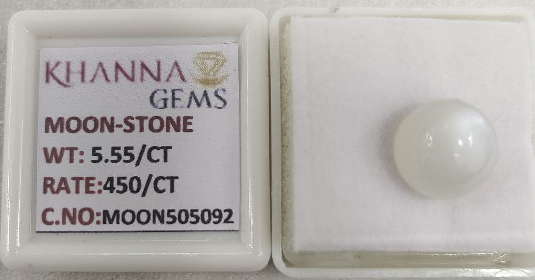 6.16 Ratti Natural Moon Stone of Premium Quality with Govt. Lab Certificate