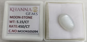 5.15/CT Natural Moon Stone with Govt. Lab Certificate