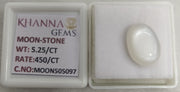 5.25/CT Moon Stone with Govt. Lab Certificate