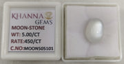 5.00/CT Moon Stone with Govt. Lab Certificate