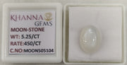 5.25/CT Moon Stone with Govt. Lab Certificate-505104