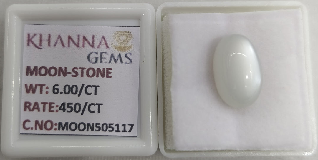 6.00/CT Moon Stone with Govt. Lab Certificate