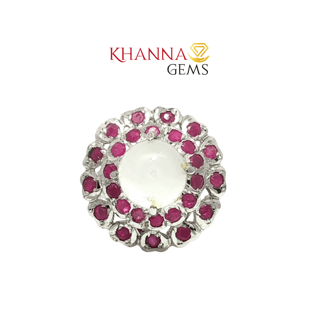 5.25/GM  MOON STONE RUBY RING Earrings - G0575