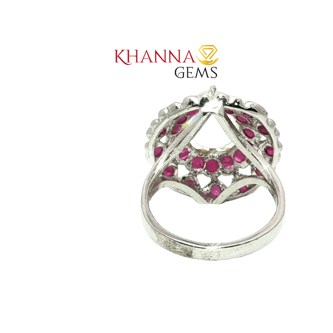 5.25/GM  MOON STONE RUBY RING Earrings - G0575