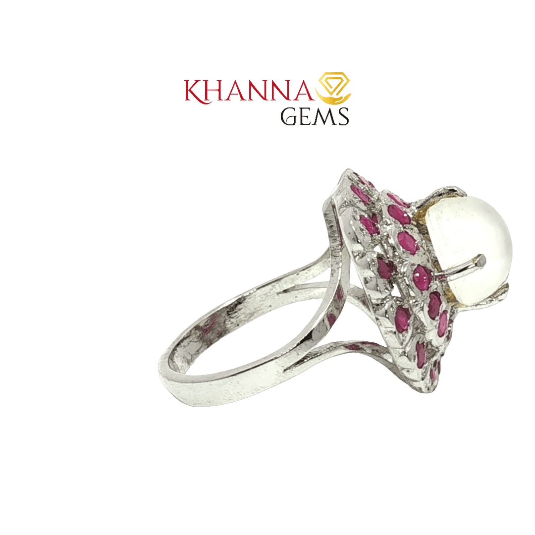 5.25/GM  MOON STONE RUBY RING Earrings - G0575