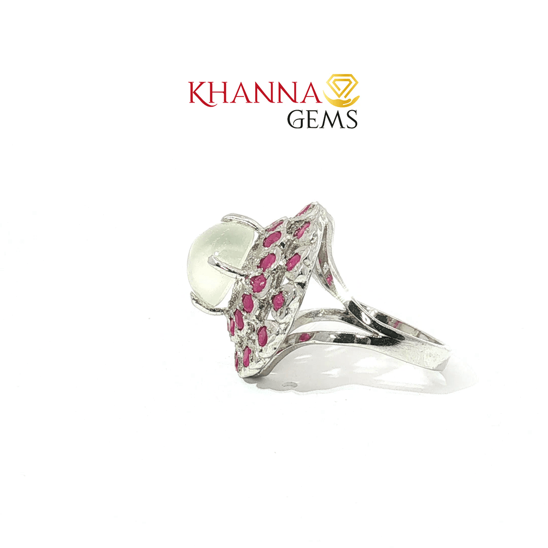 5.21/GM  MOON STONE RUBY RING Earrings - G0576