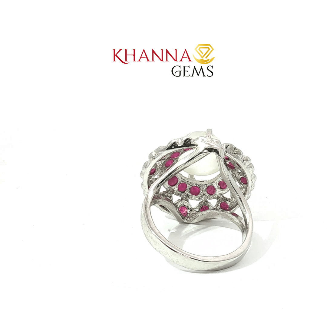 5.21/GM  MOON STONE RUBY RING Earrings - G0576