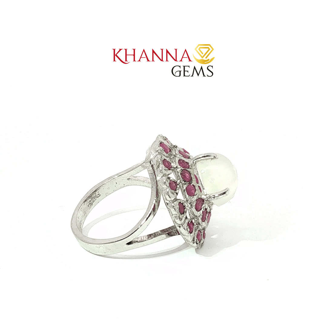 5.21/GM  MOON STONE RUBY RING Earrings - G0576