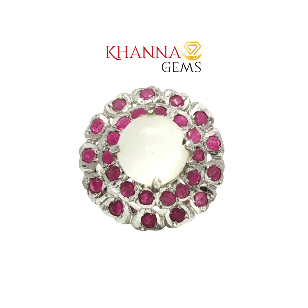 5.21/GM  MOON STONE RUBY RING Earrings - G0578