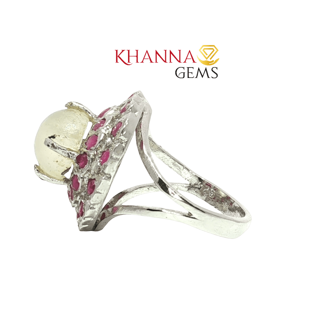 5.21/GM  MOON STONE RUBY RING Earrings - G0578