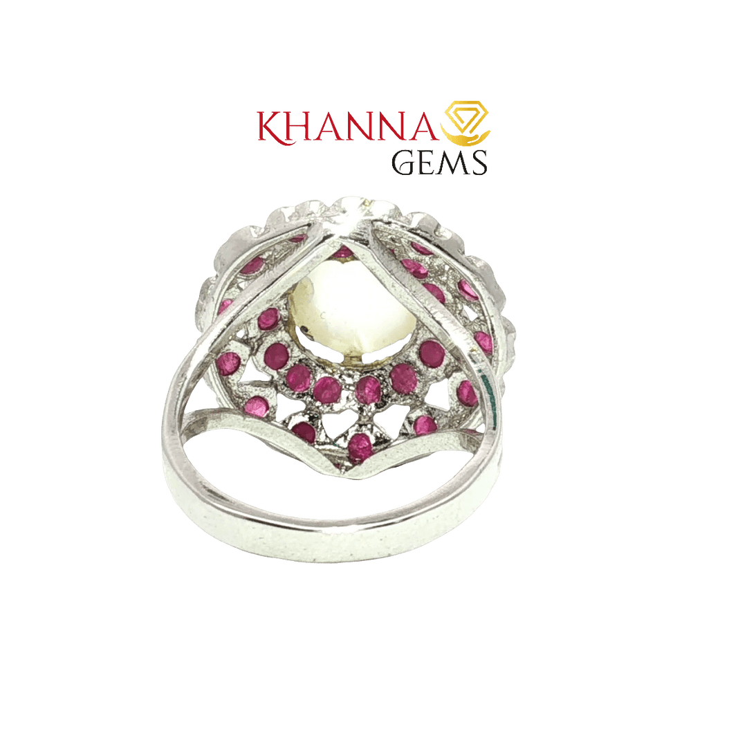 5.21/GM  MOON STONE RUBY RING Earrings - G0578