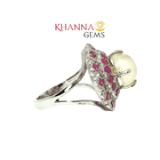 5.21/GM  MOON STONE RUBY RING Earrings - G0578