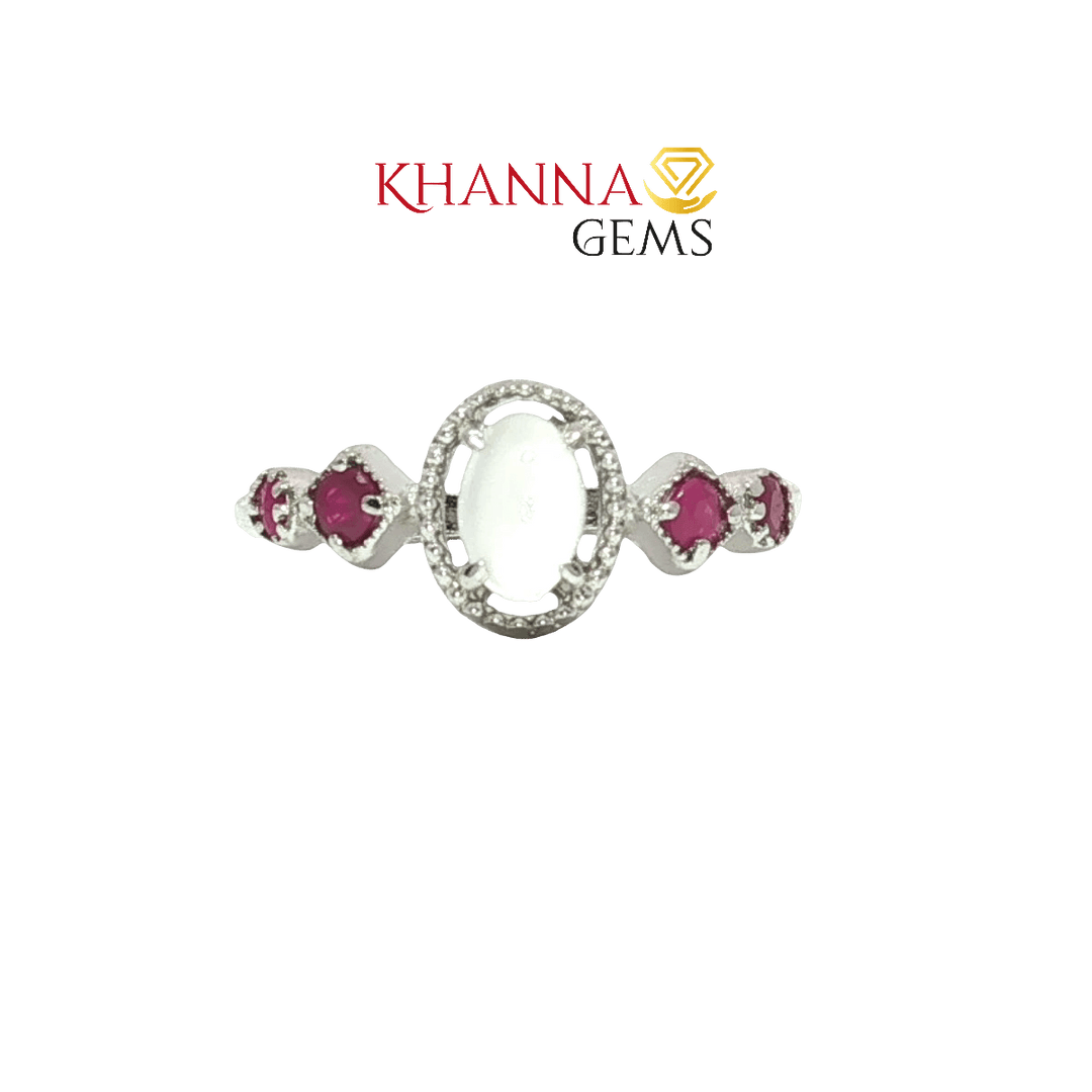 1.88/GM  MOON STONE RUBY RING Earrings - G0579
